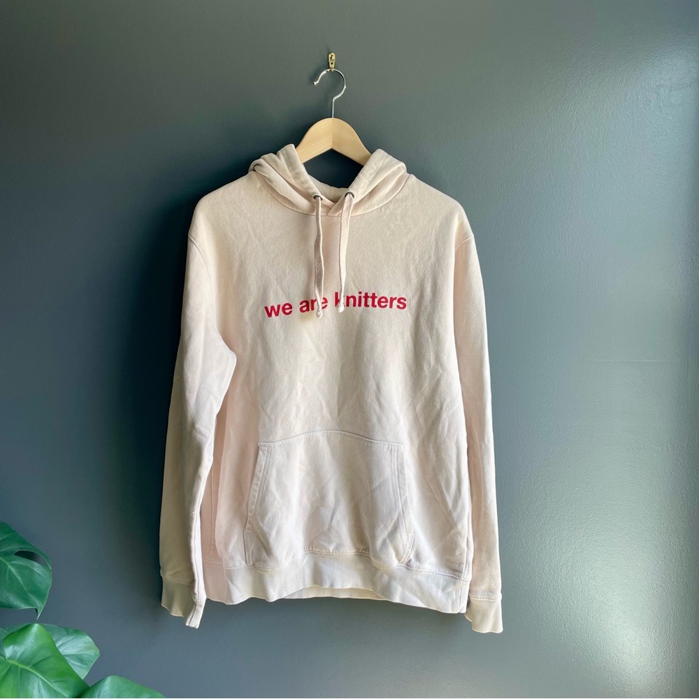 We Are Knitters Women Light Pink Hoodie Sweatshirt Size Large - Picture 1 of 5